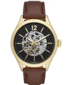 Folio Mens Brown Strap Automatic Watch 46mm In Brown