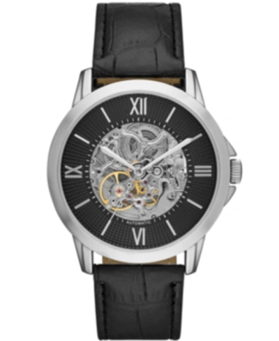 Folio Mens Black Strap Automatic Watch 44mm