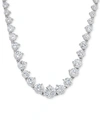Arabella Cubic Zirconia Graduated 17" Necklace In Sterling Silver, Created For Macy's In Cubic Zirconia