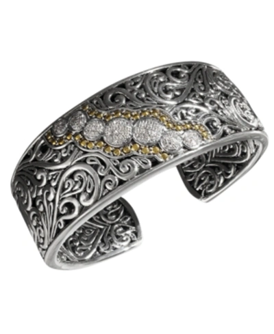 Effy Collection Balissima By Effy Diamond Round Swirl Diamond Cuff (1/4 Ct. T.w.) In 18k Gold And Sterling Silver