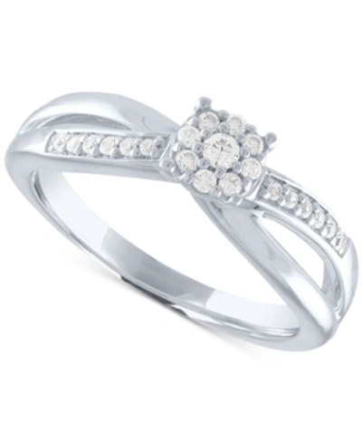 Promised Love Diamond Cluster Promise Ring (1/6 Ct. T.w.) In Sterling Silver