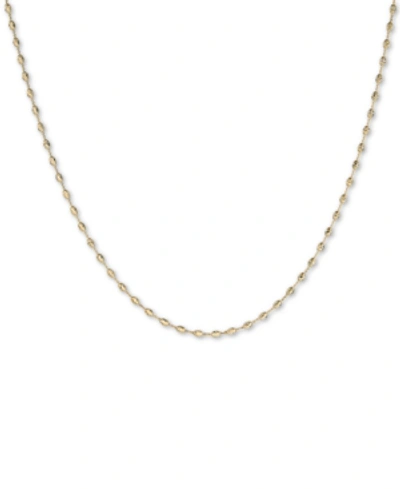 Italian Gold Diamond Cut Oval Bead, 18" Chain Necklace (2-5/8mm) In 14k Gold, Made In Italy In Yellow Gold