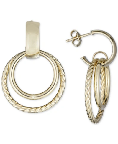 Italian Gold Circular Drop Earrings In 14k Gold In Yellow Gold