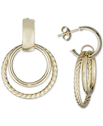 Italian Gold Circular Drop Earrings In 14k Gold