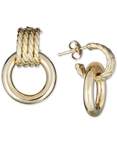 Italian Gold Rope Drop Earrings In 14k Gold In Yellow Gold