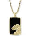 EFFY COLLECTION EFFY MEN'S ONYX & DIAMOND ACCENT 22" PANTHER PENDANT NECKLACE IN 14K GOLD