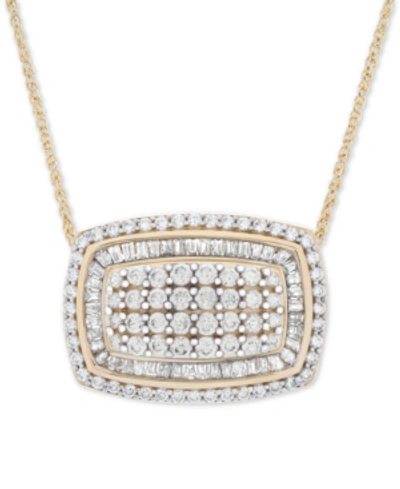 Wrapped In Love Diamond Cluster 18" Pendant Necklace (2 Ct. T.w.) In 14k Gold In Yellow Gold