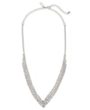 INC INTERNATIONAL CONCEPTS SILVER-TONE CRYSTAL PAVE CHOKER NECKLACE, 12" + 3" EXTENDER, CREATED FOR MACY'S