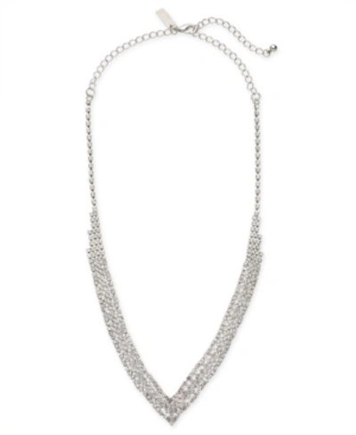 Inc International Concepts Silver-tone Crystal Pave Choker Necklace, 12" + 3" Extender, Created For Macy's