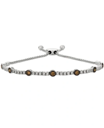 Le Vian Vanilla Diamond And Chocolate Diamond Bolo Bracelet (1-1/6 Ct. T.w.) In 14k White Gold