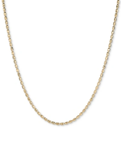 Italian Gold Textured Barrel Link 18" Chain Necklace In 14k Gold In Yellow Gold