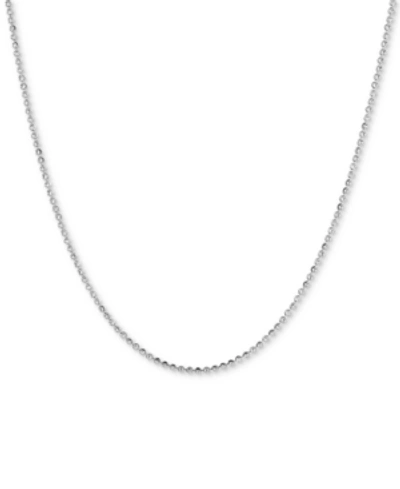 Italian Gold Moon Link 18" Chain Necklace In 14k White Gold