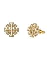 SYMBOLS OF FAITH 14K GOLD-DIPPED JERUSALEM CROSS ROUND CUFF LINKS