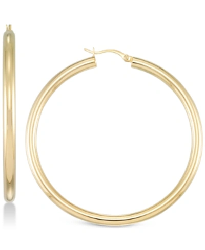 Simone I. Smith Polished Hoop Earrings In Gold Over Silver