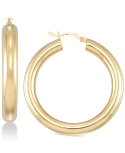 Simone I. Smith Polished Hoop Earrings In 18k Gold Over Sterling Silver In Gold Over Silver