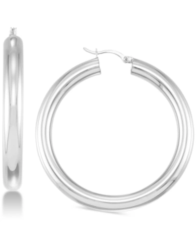 Simone I. Smith Polished Hoop Earrings In Silver