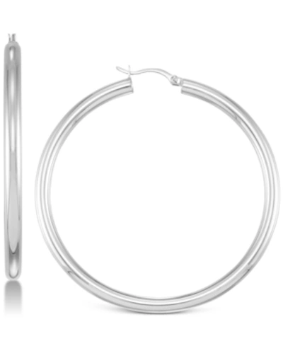 Simone I. Smith Polished Hoop Earrings In Silver