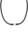EFFY COLLECTION EFFY CULTURED FRESHWATER PEARL (11MM) BLACK SILICONE 14" CHOKER NECKLACE (ALSO AVAILABLE IN LIGHT BL