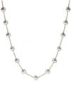 Effy Collection Effy Gray Cultured Freshwater Pearl (5-1/2mm) 18" Collar Necklace In 14k White Gold In Gray