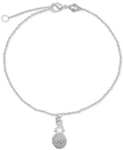 Giani Bernini Pineapple Chain Ankle Bracelet In Sterling Silver