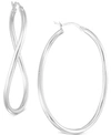 Simone I. Smith Wavy Hoop Earrings In 18k Gold Over Sterling Silver Or Sterling Silver In Silver