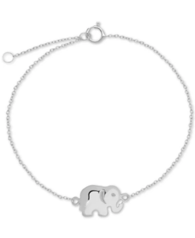 Giani Bernini Polished Elephant Charm Ankle Bracelet In Sterling Silver