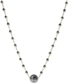 EFFY COLLECTION EFFY CULTURED TAHITIAN PEARL (10MM) & HEMATITE BEAD 18" STATEMENT NECKLACE IN 14K GOLD