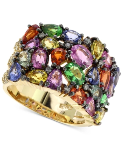Effy Collection Effy Multi-gemstone (6-5/8 Ct. T.w.) & Diamond (1/2 Ct. T.w.) Statement Ring In 14k Gold