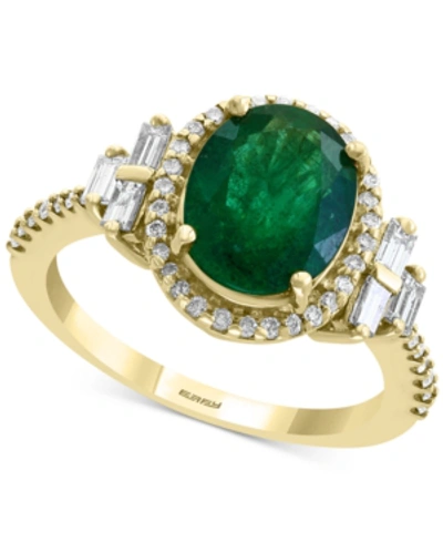 Effy Collection Effy Emerald (2-1/8 Ct. T.w.) & Diamond (1/2 Ct. T.w.) Statement Ring In 14k Gold