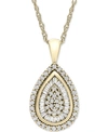WRAPPED IN LOVE DIAMOND TEARDROP PENDANT NECKLACE (1/2 CT. T.W.) IN 14K WHITE, YELLOW OR ROSE GOLD, CREATED FOR MACY