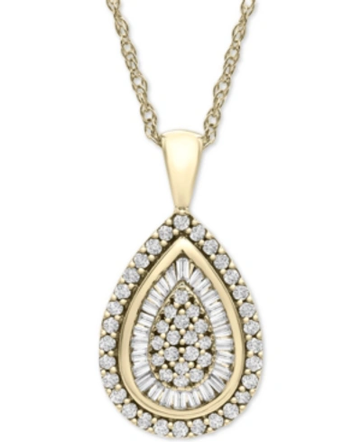 Wrapped In Love Diamond Teardrop Pendant Necklace (1/2 Ct. T.w.) In 14k White, Yellow Or Rose Gold, Created For Macy In Yellow Gold