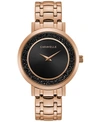 CARAVELLE DESIGNED BY BULOVA WOMEN'S ROSE GOLD-TONE STAINLESS STEEL BRACELET WATCH 36MM