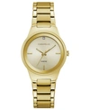 Caravelle Designed By Bulova Women's Diamond-accent Gold-tone Stainless Steel Bracelet Watch 30mm In Gold
