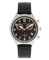 Elevon Men's Antoine Chronograph Genuine Leather Strap Watch 44mm In Black