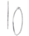 Inc International Concepts Pave Hoop 2 3 1 2 Earrings In Gold Or Silver Created For Macys In Silver