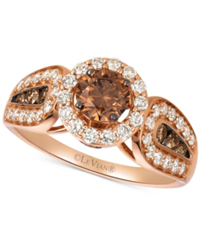 Le Vian Chocolate Diamonds (5/8 Ct. T.w.) & Nude Diamonds (1/2 Ct. T.w.) Statement Ring In 14k Rose Gold & 1