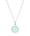 AUBURN JEWELRY MINI INITIAL PENDANT NECKLACE IN STERLING SILVER AND MINT ENAMEL, 16" + 2" EXTENDER