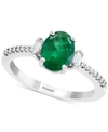 EFFY COLLECTION EFFY EMERALD (1-1/8 CT. T.W.) & DIAMOND (1/5 CT. T.W.) RING IN 14K WHITE GOLD