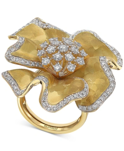 Effy Collection Effy Diamond Flower Statement Ring (1-3/8 Ct. T.w.) In 14k Gold In Yellow Gold