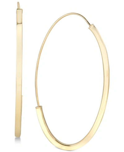 Italian Gold Threader Hoop Earrings In 14k Gold