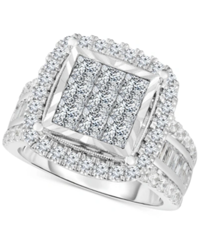 Trumiracle Diamond Halo Cluster Engagement Ring (3 Ct. T.w.) In 10k White Gold