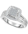 TRUMIRACLE DIAMOND HALO CLUSTER ENGAGEMENT RING (1 CT. T.W.) IN 10K WHITE GOLD