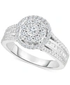 Trumiracle Diamond Halo Cluster Engagement Ring (1 Ct. T.w.) In 10k White Gold In White Gold