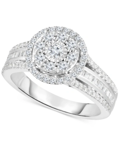 Trumiracle Diamond Halo Cluster Engagement Ring (1 Ct. T.w.) In 10k White Gold