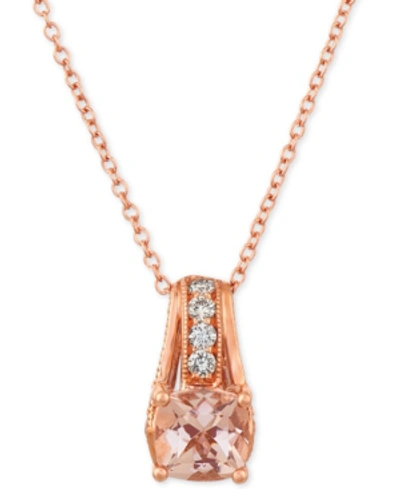 Le Vian Peach & Nude Peach Morganite (5/8 Ct.t.w.) And Nude Diamonds (1/4 Ct. T.w.) 18" Pendant Necklace In