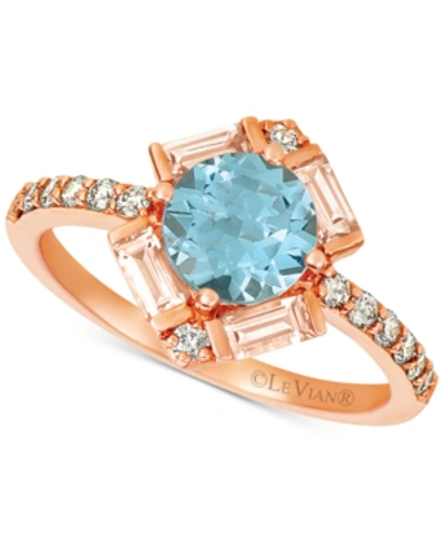 Le Vian Baguette Frenzy Multi-gemstone (1-1/3 Ct. T.w.), And Nude Diamond (1/4 Ct. T.w.) Ring In 14k Strawbe In Multi Colored