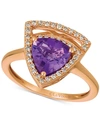 Le Vian Grape Amethyst (1-5/8 Ct. T.w.) & Vanilla Diamond (1/4 Ct. T.w.) Statement Ring In 14k Rose Gold In Amethyst