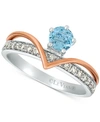 Le Vian Royalty Collection Sea Blue Aquamarine (1/3 Ct. T.w.) & Nude Diamonds (1/3 Ct. T.w.) Statement Ring In Aquamarine