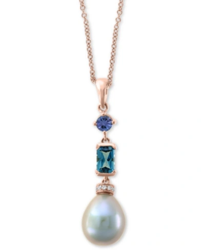 Effy Collection Effy Multi-gemstone & Diamond Accent 18" Pendant Necklace In 14k Rose Gold