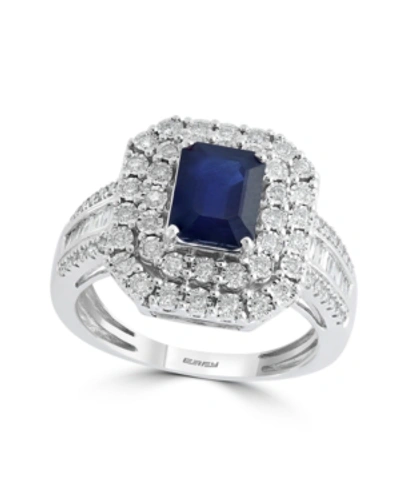Effy Collection Effy Sapphire (1-1/2 Ct. T.w) And Diamond (1/2 Ct. T.w) Ring In 14k White Gold (also Available In Ta In Blue